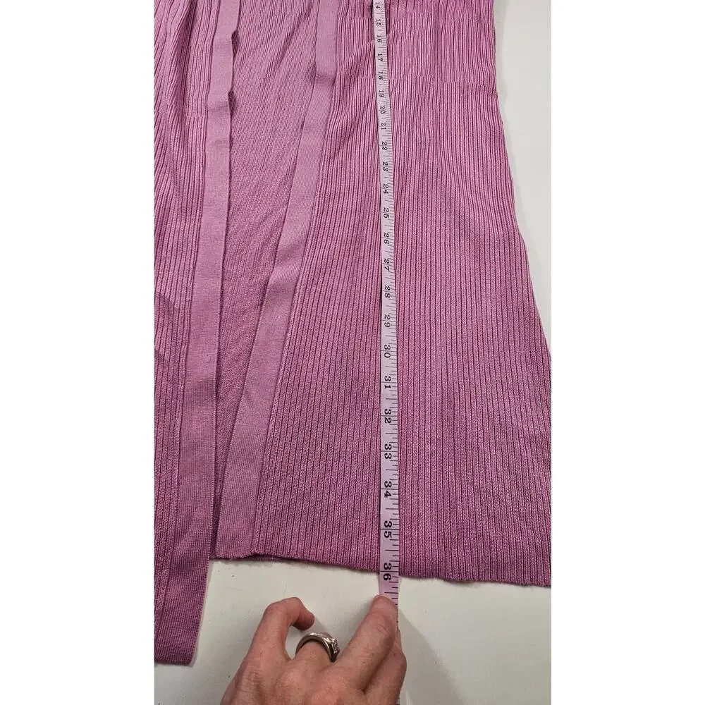 WHBM blush pink heavy knit open office teacher cardigan sz XL minimalist winter